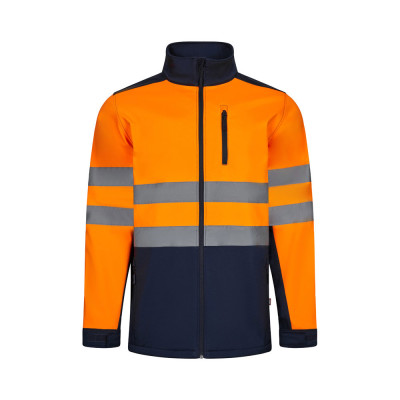 VL HESTIA LARGE. Two-tone soft shell jacket (280g/m²), with fleece lining and TPU membrane, in polyester (96) and elastane (4)